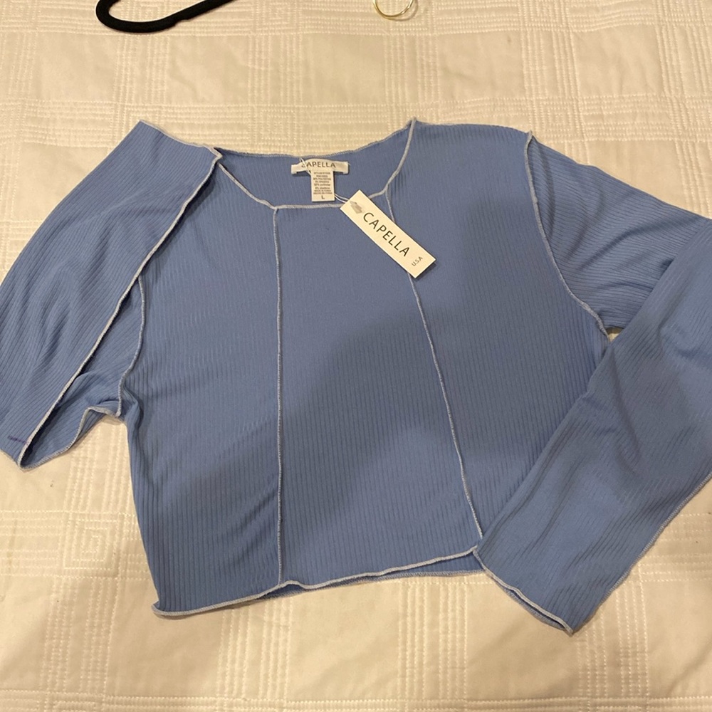 Capella knit periwinkle shirt size Lg
